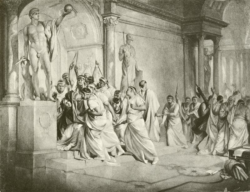 Julius Cæsar. Akt III - Scene I (dybtryk) af Felix Octavius Carr Darley