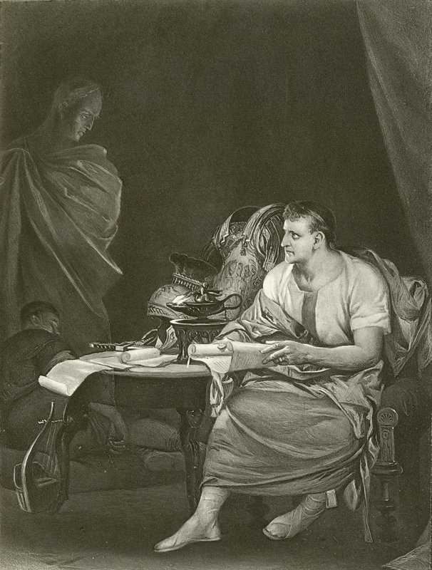 Julius Cæsar. Akt IV, Scene III (dybtryk) af Felix Octavius Carr Darley