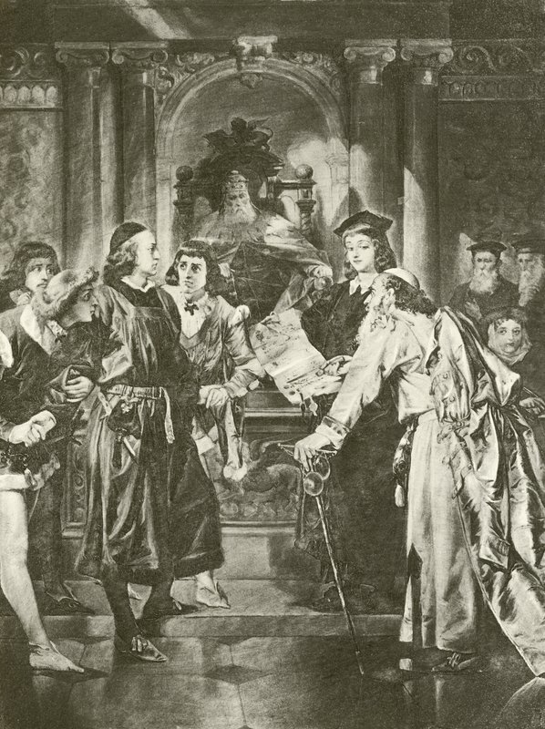Købmand af Venedig. Akt IV - Scene I (dybtryk) af Felix Octavius Carr Darley