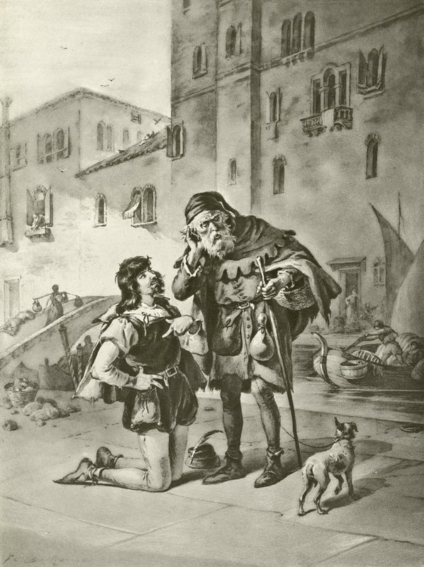 Købmanden i Venedig. Akt II, Scene II (dybtryk) af Felix Octavius Carr Darley
