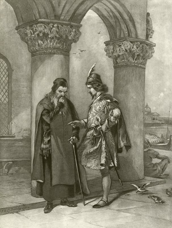 Købmanden i Venedig. Akt I, Scene III (dybtryk) af Felix Octavius Carr Darley