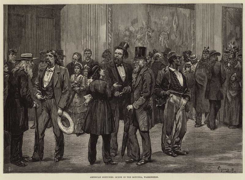 American Sketches, Scene in the Rotunda, Washington af Felix Regamey