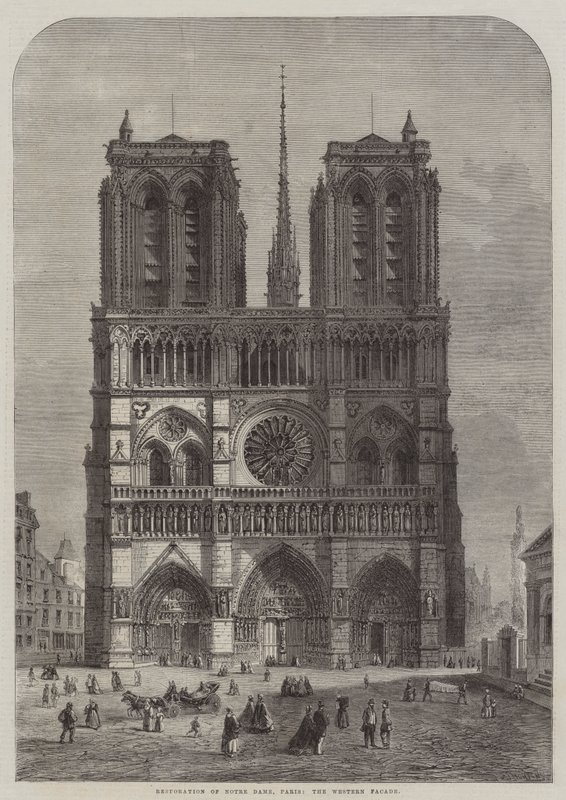 Restaurering af Notre Dame, Paris, den vestlige facade af Felix Thorigny