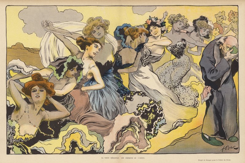 Dyd, der foragter kærlighedens gaver (farve litho) af Ferdinand Sigismund Bac