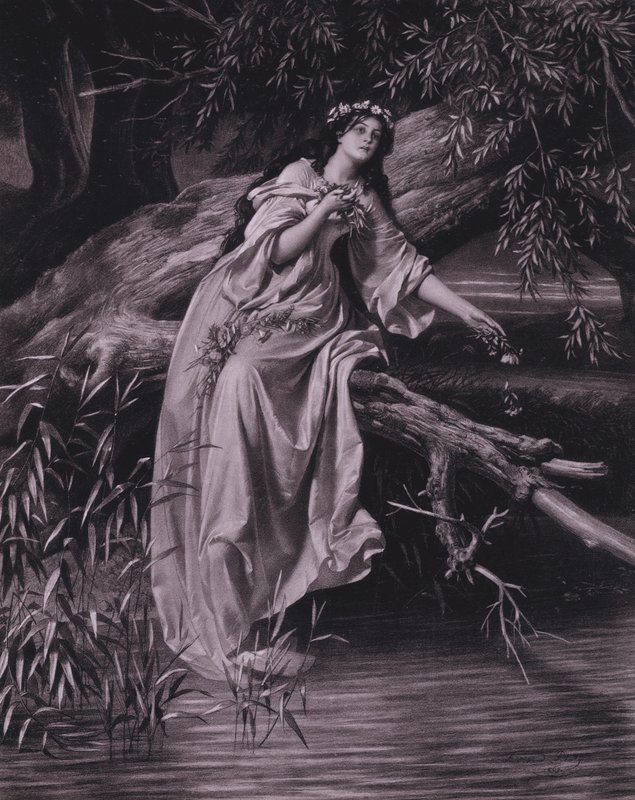 Scene fra Shakespeares Hamlet (Act IV, Scene 7) (litho) af Ferdinand the Elder Piloty