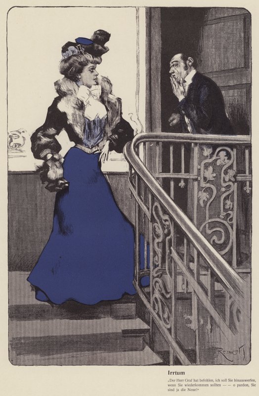 Et tilfælde af fejlagtig identitet (farve litho) af Ferdinand von Reznicek