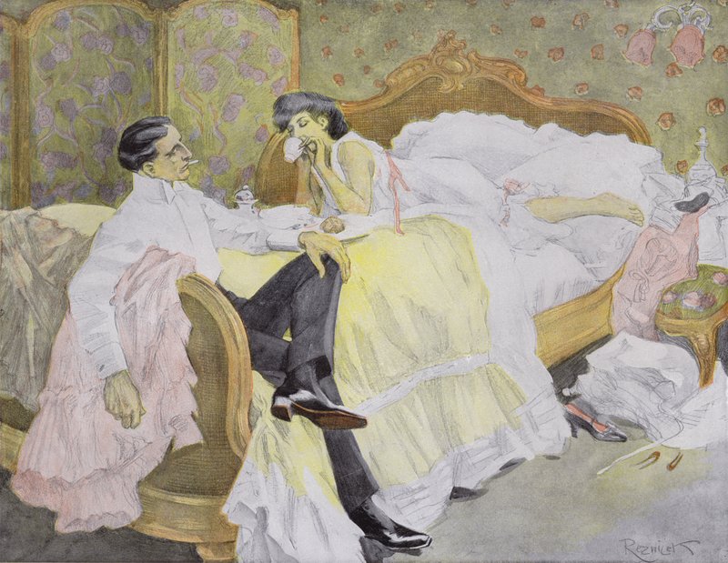Karneval tirsdag (farve litho) af Ferdinand von Reznicek