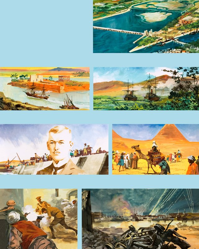 Scener fra Nilens historie (gouache på papir) af Ferdinando Tacconi