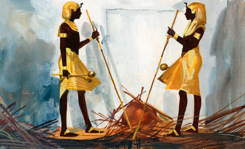 De to vagtposter, der bevogter Tukankhamons grav af Ferdinando Tacconi