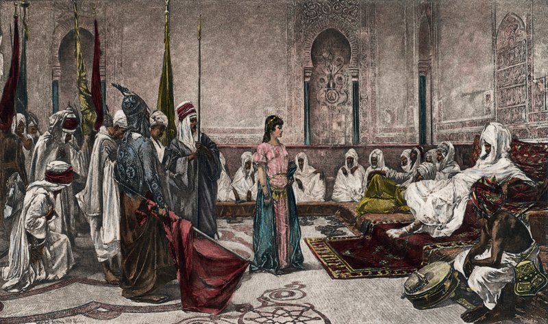 En statsfange ved Alhambra (fotogravure i farve) af Ferencz Frans Eisenhut