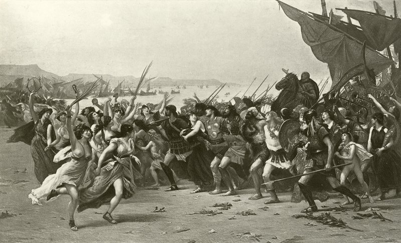 Sejrherrerne fra Salamis (dybtryk) af Fernand Cormon