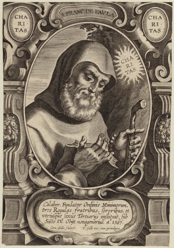 Portræt af Sankt Frans af Paola af Flemish School
