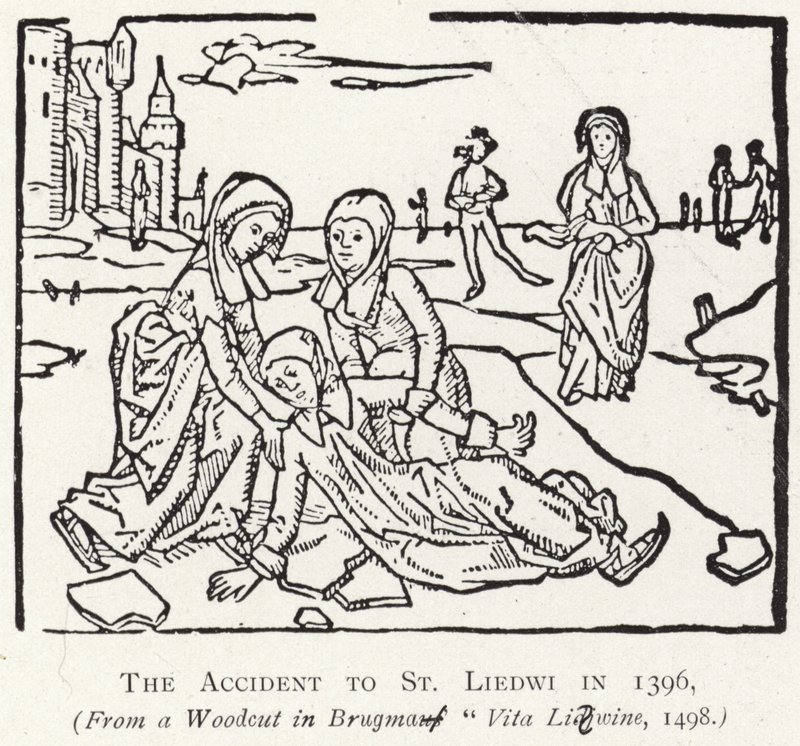 Ulykken til St Liedwi i 1396 af Flemish School