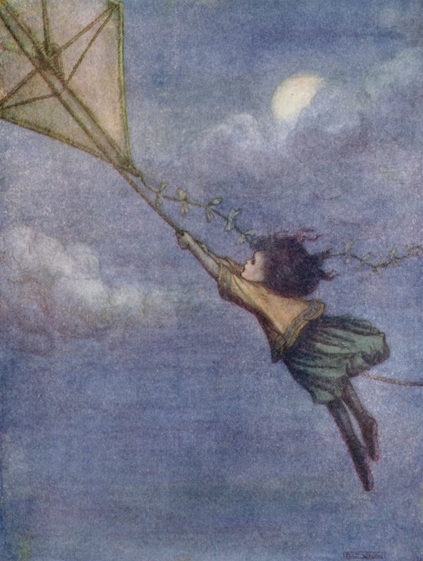 Dragen, som Peter bandt Wendy til (farvelitografi) af Flora White