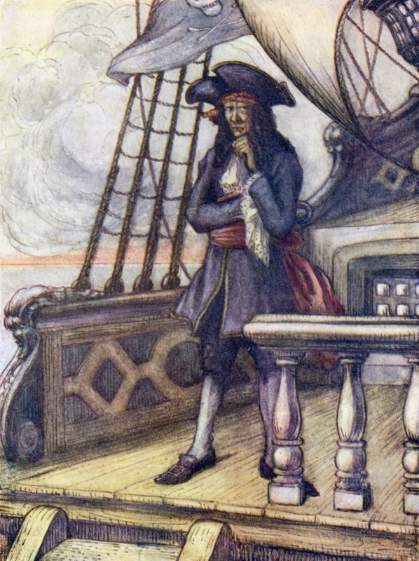 Quarter Deck, hvor Klo gik alene (farvelitografi) af Flora White