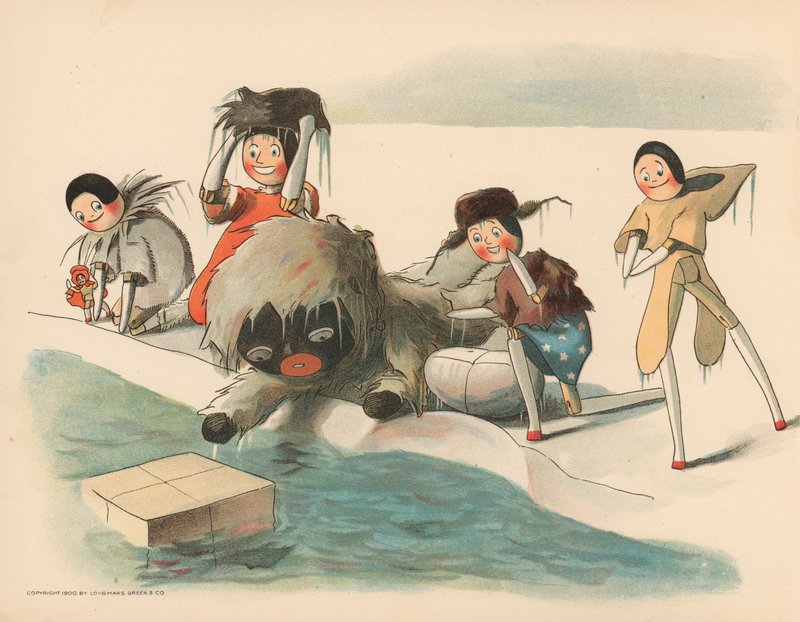 Illustration til The Golliwoggs Polar Adventures af Florence K. Upton