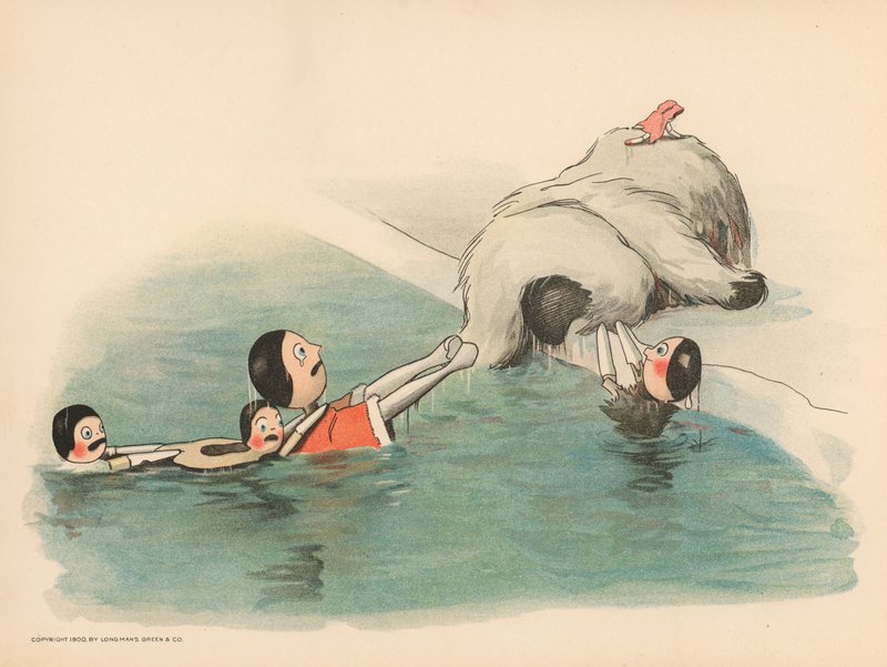Illustration til The Golliwoggs Polar Adventures af Florence K. Upton