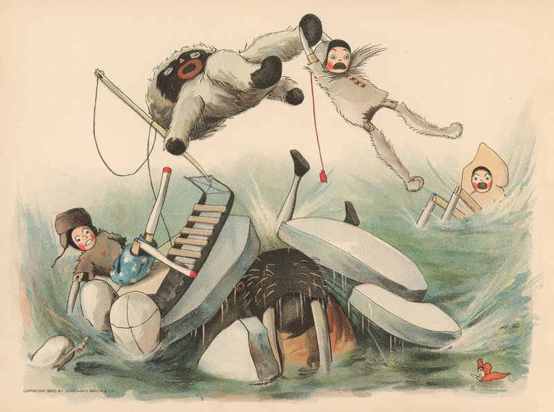 Illustration til The Golliwoggs Polar Adventures af Florence K. Upton