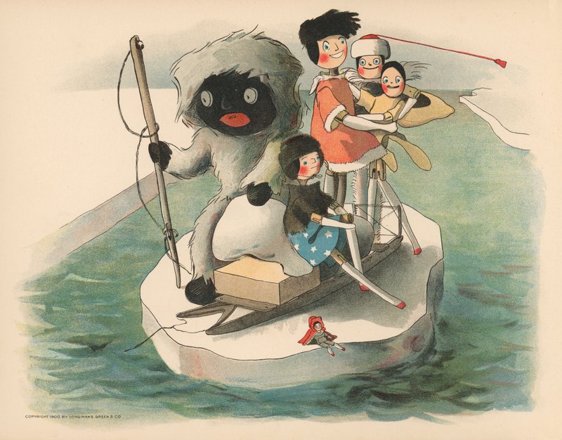 Illustration til The Golliwoggs Polar Adventures af Florence K. Upton