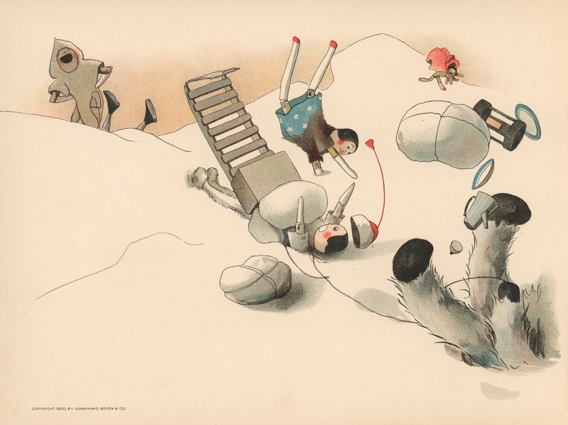 Illustration til The Golliwoggs Polar Adventures af Florence K. Upton