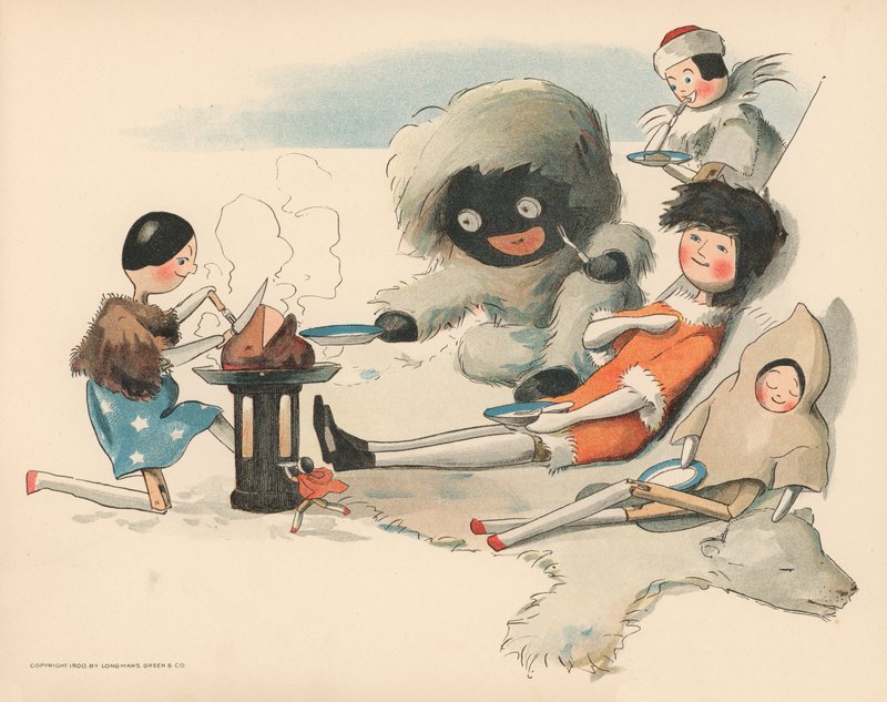 Illustration til The Golliwoggs Polar Adventures af Florence K. Upton