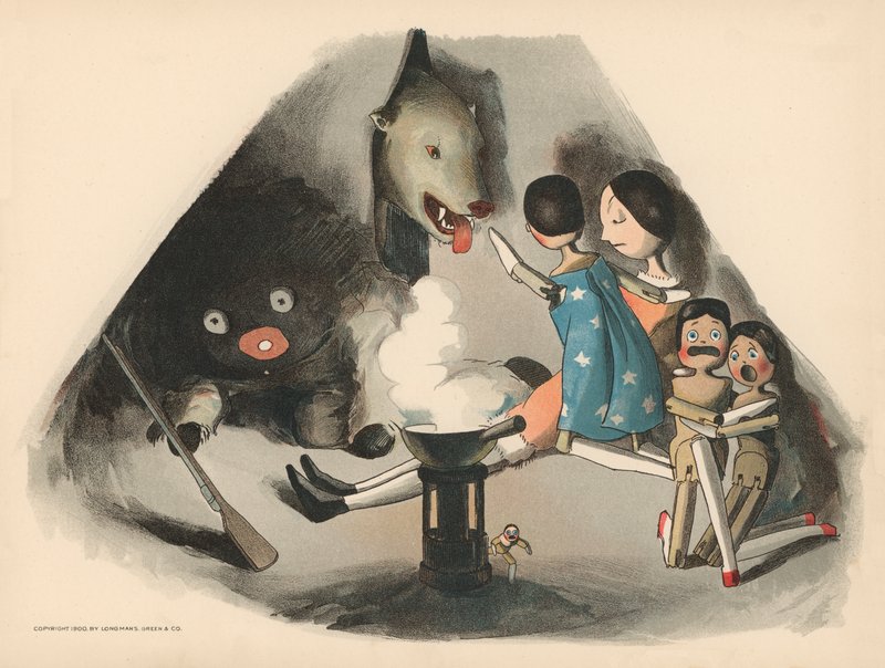 Illustration til The Golliwoggs Polar Adventures af Florence K. Upton
