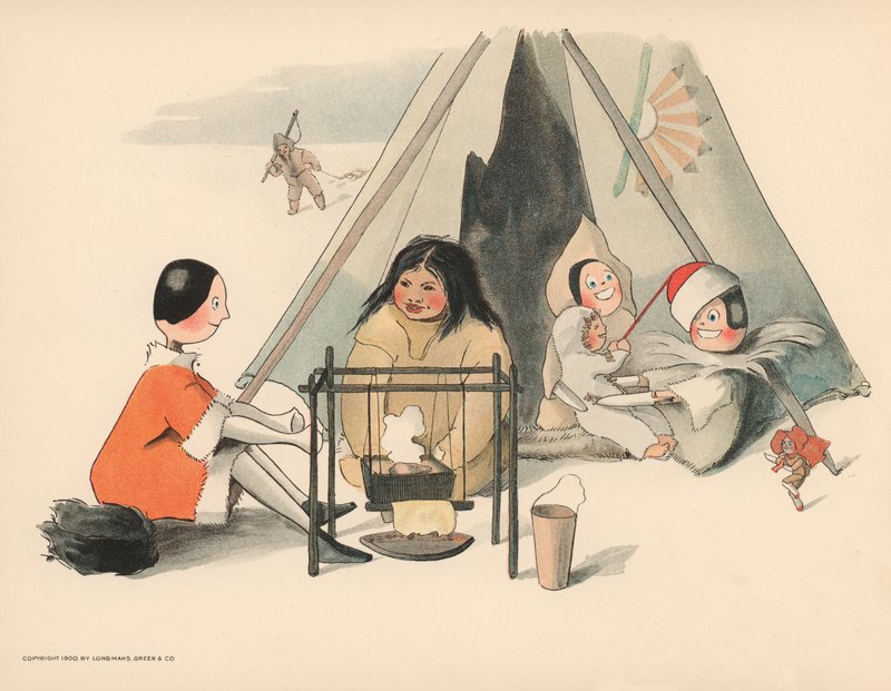 Illustration til The Golliwoggs Polar Adventures af Florence K. Upton