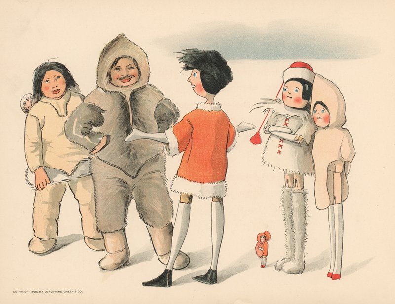Illustration til The Golliwoggs Polar Adventures af Florence K. Upton