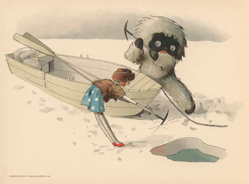 Illustration til The Golliwoggs Polar Adventures af Florence K. Upton