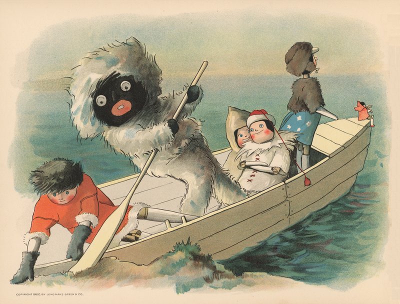Illustration til The Golliwoggs Polar Adventures af Florence K. Upton