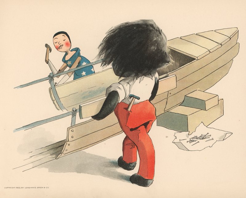 Illustration til Golliwoggs Polar Adventures af Florence K. Upton