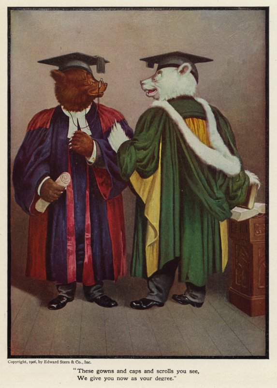 Disse kjoler og kasketter og ruller, du ser, giver vi dig nu som din grad af Floyd V. Campbell