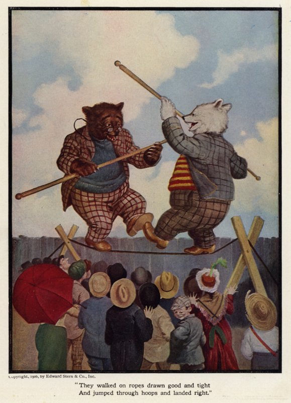 De gik på reb trukket godt og stramt og sprang gennem bøjler og landede rigtigt af Floyd V. Campbell