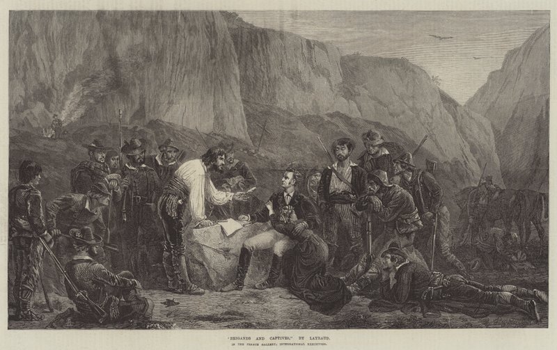Brigands and Captives, i det franske galleri, international udstilling af Fortune Joseph Seraphin Layraud