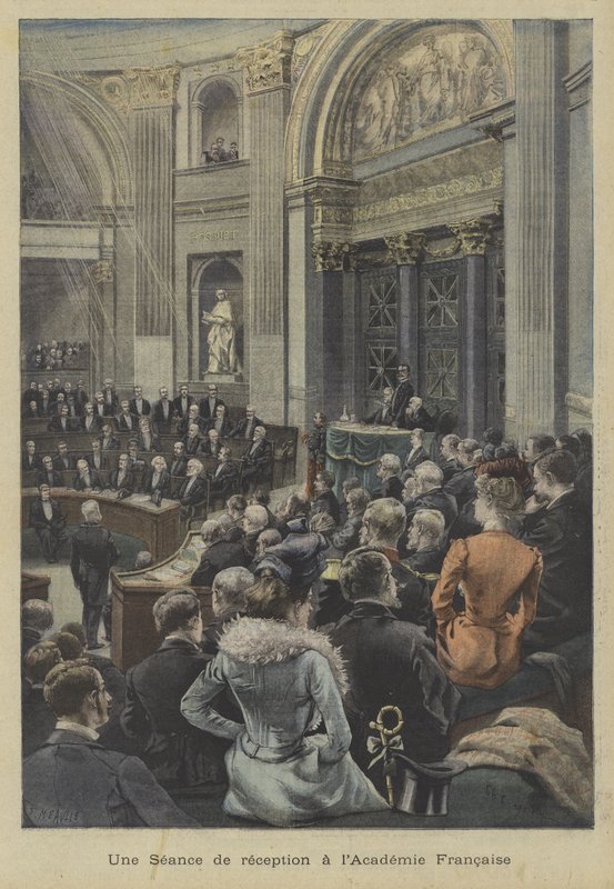 En receptionssession på Academie Francaise, Paris af Fortune Louis Meaulle