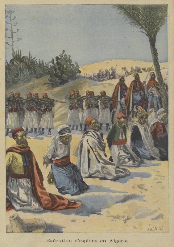 Franske kolonitropper henretter spioner i Algeriet af Fortune Louis Meaulle
