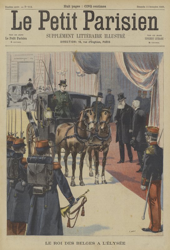 Leopold II, belgiernes konge, ved Elysee-paladset, Paris af Fortune Louis Meaulle