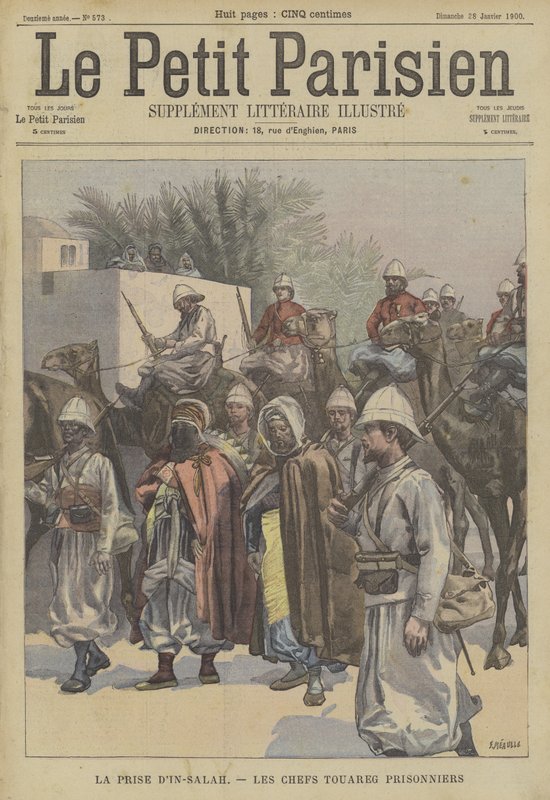 Tilfangetagelsen af Ain Salah, Algeriet: Tuareg-høvdinge taget til fange af franskmændene af Fortune Louis Meaulle