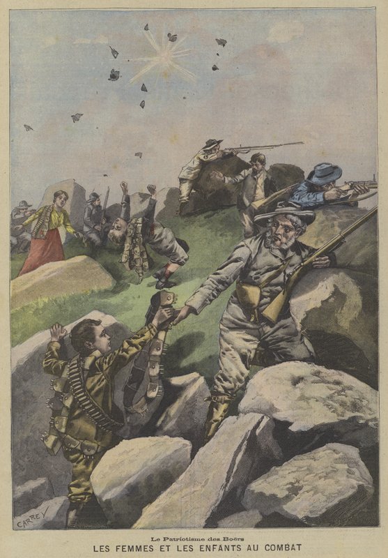Boernes patriotisme: kvinder og børn, der hjælper til i frontlinjen af Fortune Louis Meaulle