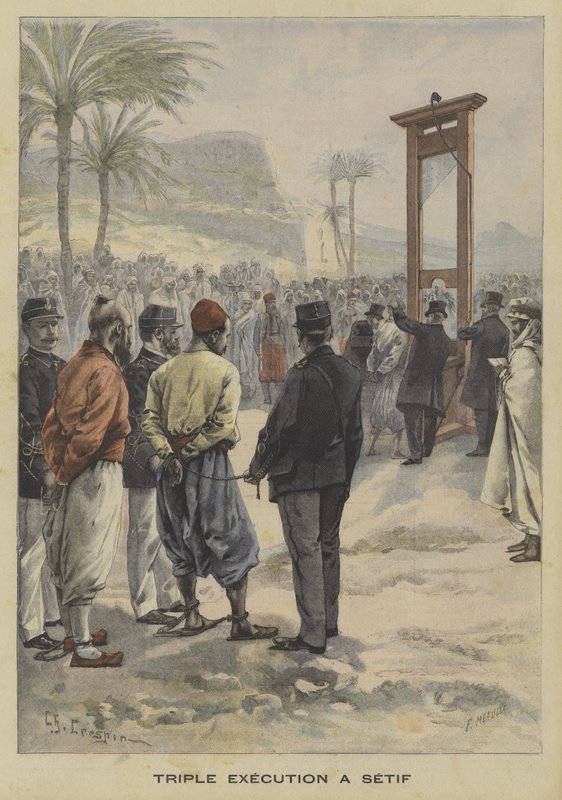 Tredobbelt henrettelse i Setif, Algeriet af Fortune Louis Meaulle