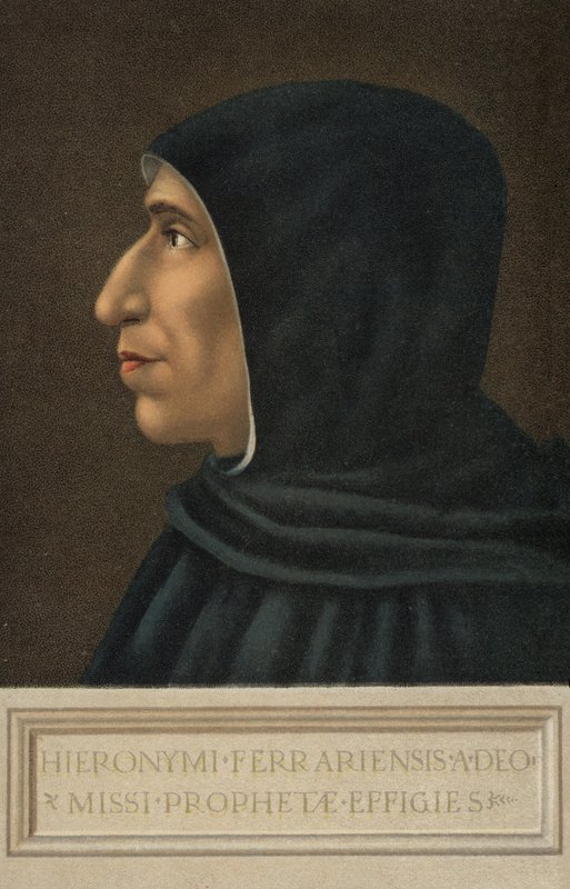 Girolamo Savonarola (farve litho) af Fra  Bartolomeo