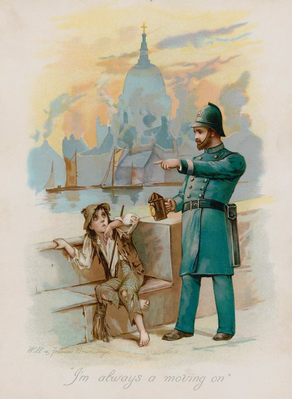 "Jeg er altid på vej" (chromolitho) af Frances Brundage