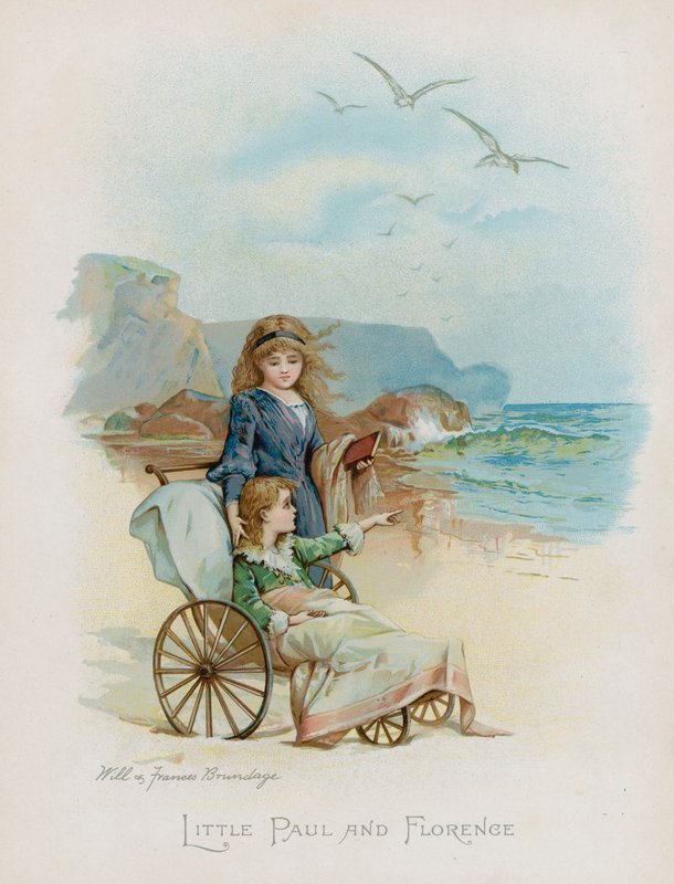 Lille Paul og Firenze (chromolitho) af Frances Brundage