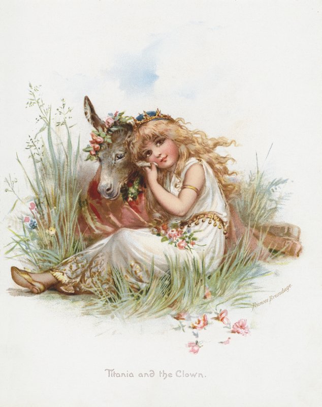 Titania og klovnen (chromolitho) af Frances Brundage
