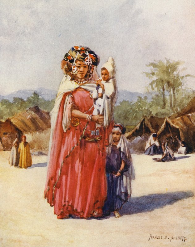 En kvinde fra Biskra (farvelitografi) af Frances Nesbitt