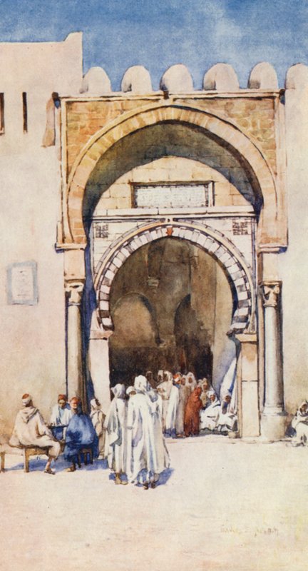 Maurisk port, Kairouan (farvelitografi) af Frances Nesbitt