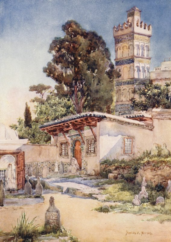 Sidi Abder Rahmans moské, Algier (farvelitografi) af Frances Nesbitt