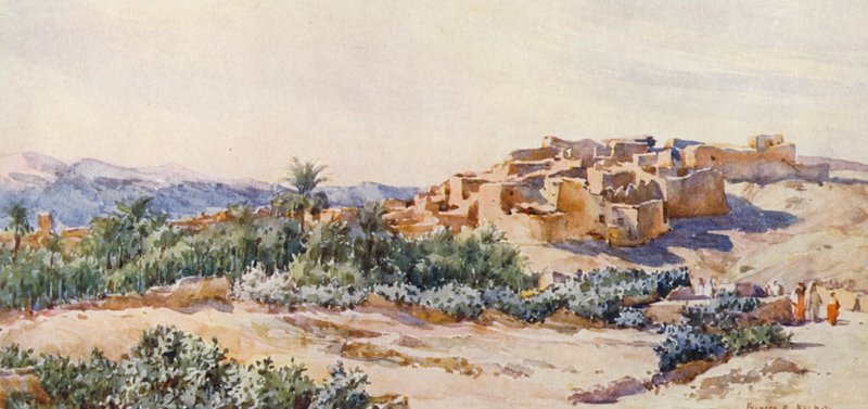 På kanten af ørkenen (farvelitografi) af Frances Nesbitt