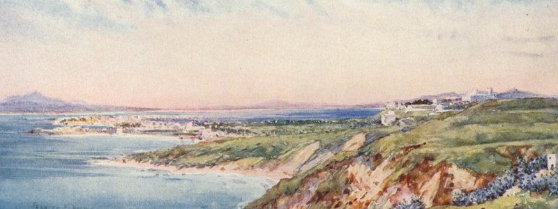 Karthago set fra Sidi Bou Said (farvelitografi) af Frances Nesbitt