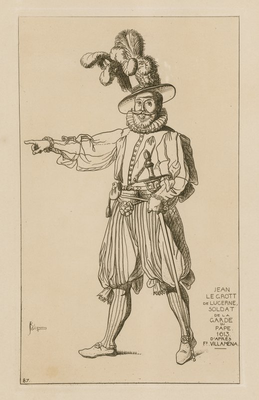 Jean le Grott af Luzern, pavens garde, 1613 af Francesco Villamena